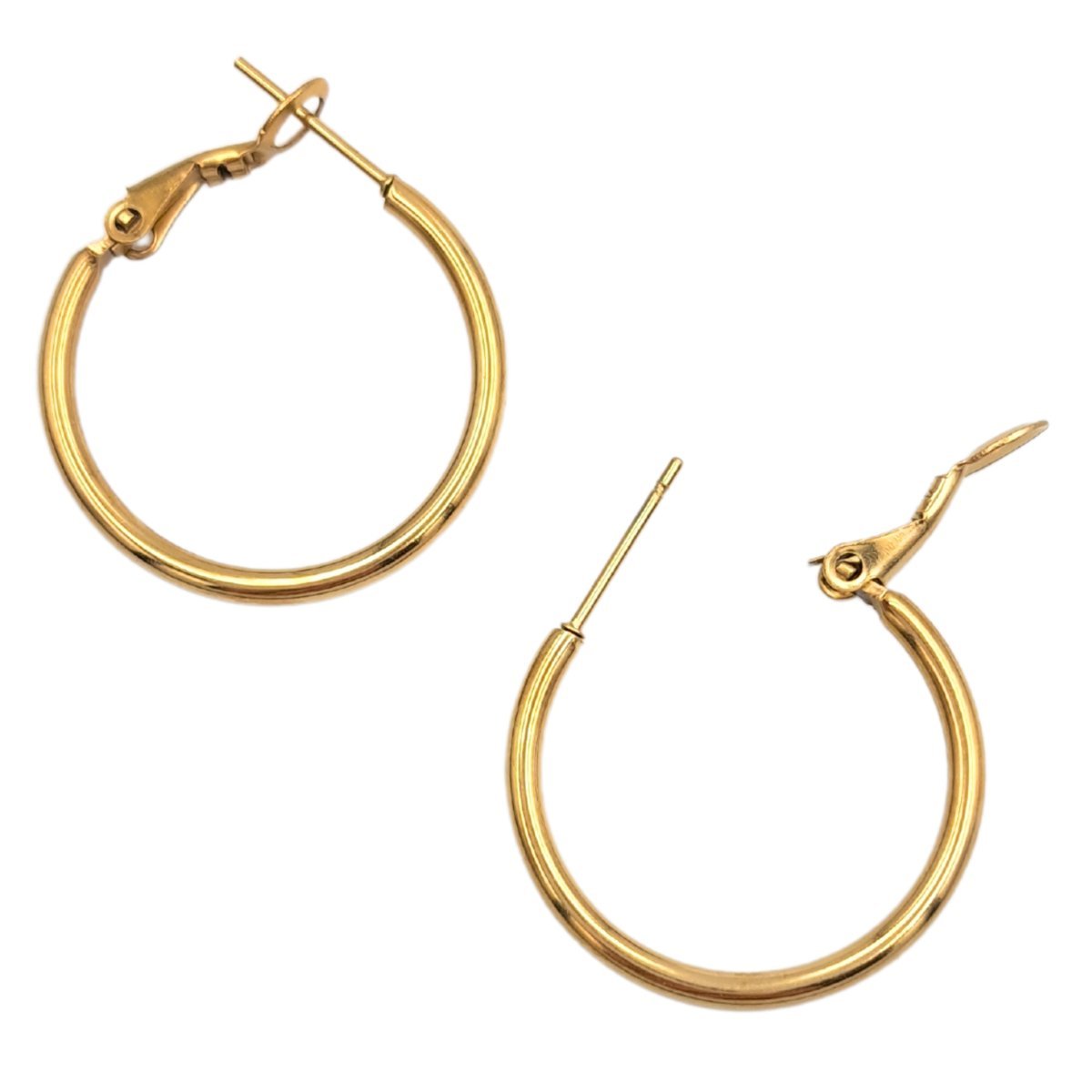 Kolczyki Klasyczne Kółeczka 25mm - Pozłacana Stal chirurgiczna