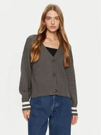 Swetry damskie - Guess Jeans Kardigan W4BR81 Z3HM1 Szary Regular Fit - miniaturka - grafika 1