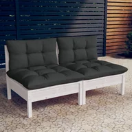 Sofy ogrodowe - shumee 2 osobowa sofa ogrodowa z antracytowymi poduszkami sosnowa - miniaturka - grafika 1