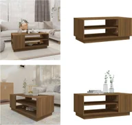 Ławy i stoliki kawowe - vidaXL Stolik kawowy brązowy dąb 102x55x43 cm materiał drewnopochodny - Stolik kawowy - Stoliki kawowe - Stolik do salonu - Stolik pod sofę - miniaturka - grafika 1