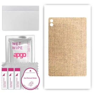 folia naklejka skórka strukturalna na TYŁ do Samsung Galaxy Tab S9 FE+ Plus - Tkanina Denim Beżowy - apgo SKINS - Akcesoria do tabletów i e-booków - miniaturka - grafika 1