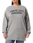 Sukienki - Superdry Damska sukienka City College Crew Casual, Grey Slub Grindle, M - miniaturka - grafika 1