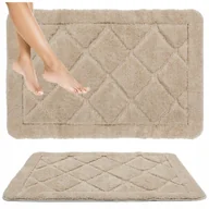 Dywaniki łazienkowe - DYWANIK ŁAZIENKOWY BEŻOWY DUŻY ANTYPOŚLIZGOWY MIĘKKI CHŁONNY MOŻNA PRAĆ 60x100CM - miniaturka - grafika 1
