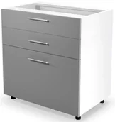 Szafki kuchenne - Szafka kuchenna dolna z szufladami jasny popiel połysk S8-W32 - miniaturka - grafika 1