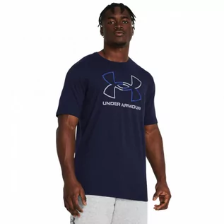 Koszulki sportowe męskie - Męski t-shirt z nadrukiem Under Armour UA Foundation Short Sleeve - granatowy - UNDER ARMOUR - grafika 1