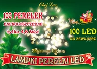 Oświetlenie świąteczne - Multimix.pl Sznur świetlny 10 m 100 LED perełki zewnętrzne lampki choinkowe NR 1774 Ciepły biały OLTK-100/X - miniaturka - grafika 1