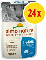 Mokra karma dla kotów - Zestaw Almo Nature Holistic Sterilised, 24 x 70 g - Z kurczakiem i dorszem - miniaturka - grafika 1