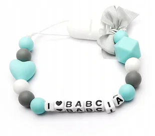 Silikonowa zawieszka dla niego NIEJ LOVE BABCIA - Akcesoria do smoczków - miniaturka - grafika 1