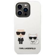 Etui i futerały do telefonów - Karl Lagerfeld Obudowa dla telefonów komórkowych and Choupette Liquid Silicone na Apple iPhone 14 Pro Max KLHCP14XSSKCW Biały - miniaturka - grafika 1