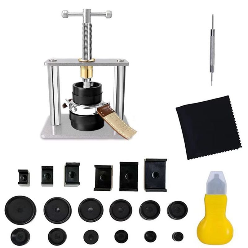 PRASA ZEGARMISTRZOWSKA PRASKA DO ZEGARKÓW PŁYTKI DOCISKOWE ZESTAW 18 FORM