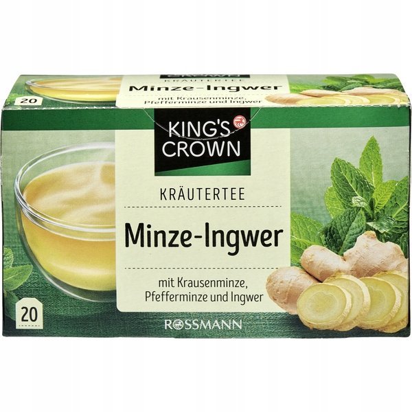 Herbata ziołowa Kings Crown Mięta imbir z Niemiec