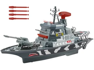 Wojskowy Statek Militarny Wojsko Światła Dźwięki - Modele zdalnie sterowane - miniaturka - grafika 3