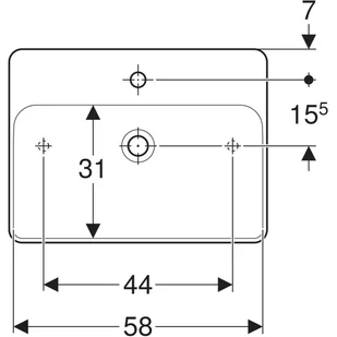 Geberit Variform Umywalka nablatowa 60x45 cm bez przelewu z otworem na baterię biała 500.781.01.2 - Umywalki - miniaturka - grafika 2