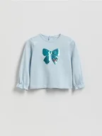 Bluzki dla niemowląt - Reserved - Bawełniana bluzka z aplikacją - jasnoniebieski - miniaturka - grafika 1