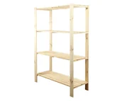 Regały - Maxi Regał Drewniany 166,4X120X50 Cm 4 Półki Ażurowe Surowy Drewno Sosnowe Naturalny Maxi-4Na / Wamar-Sosenka - miniaturka - grafika 1