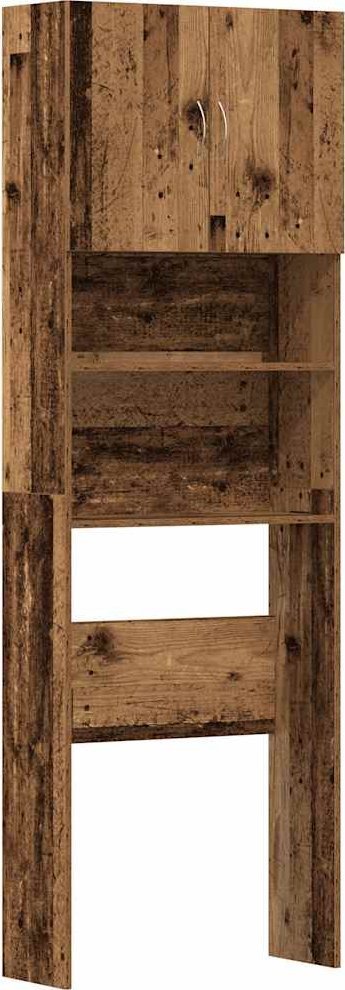 Szafka pod pralkę Stare drewno 64x24x190 cm Drewno klejone