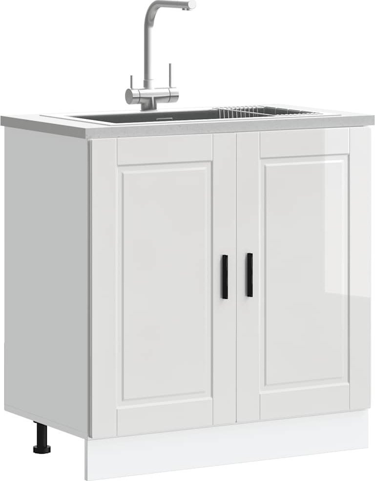 vidaXL vidaXL Szafka pod zlewozmywak, Porto, biała, 80x46x81,5 cm