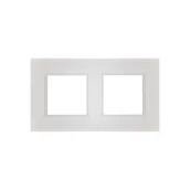 Klawisze i ramki - Ramka podwójna Rosa szklana kryształowa biel RS-2Q.BI - miniaturka - grafika 1