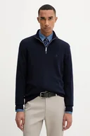 Swetry męskie - Calvin Klein sweter wełniany męski kolor granatowy lekki z półgolfem LV04LD318G - miniaturka - grafika 1