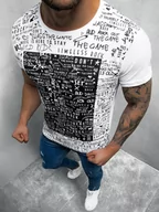 Koszulki męskie - T-SHIRT MĘSKI BIAŁY OZONEE O/1173Z - Ozonee - miniaturka - grafika 1