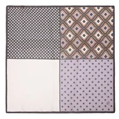 Apaszki i szaliki męskie - Damska apaszka jedwabna wzorzysta brązowo - beżowa - miniaturka - grafika 1