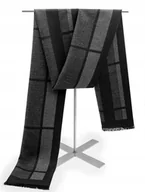 Apaszki i szaliki męskie - SZAL Szalik MĘSKI Zimowy Ciepły CZARNO - GRAFITOWO - SZARY Pako Jeans - miniaturka - grafika 1