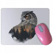 Podkładki pod mysz - PODKŁADKA POD MYSZ myszkę SOWA z sową las drzewa dzika przyroda - miniaturka - grafika 1