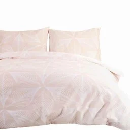 Darymex Pościel flanelowa 220x200 31506/1 pudrowa różowa biała liście geometria Flanelove - Pościel - miniaturka - grafika 1