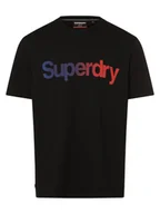 Koszulki męskie - Superdry T-shirt męski Mężczyźni Bawełna czarny nadruk, S - miniaturka - grafika 1