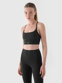 Bielizna sportowa damska - 4F Biustonosz treningowy z niskim wsparciem - szary XS - miniaturka - grafika 1