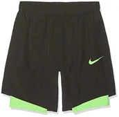 Spodenki damskie - Nike uniseks hybrydowe szorty treningowe dla dzieci Black/Lime Blast/Lime Blast S - miniaturka - grafika 1