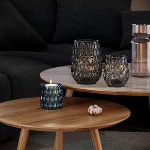Świecznik VIGO kolor niebieski ameliahome - CANDLEHOLDER/AH/VIGO/NAVY/9X9,5 - Świeczniki - miniaturka - grafika 2