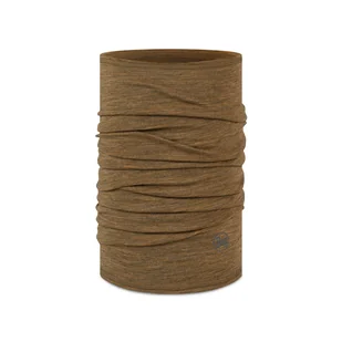 Chusta wielofunkcyjna z wełny merynosów Buff Merino Lightweight Multistripes Coyote - Czapki i chusty sportowe damskie - miniaturka - grafika 1