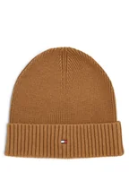 Czapki męskie - Tommy Hilfiger Czapka męska z dodatkiem kaszmiru Mężczyźni Bawełna beżowy|brązowy jednolity, ONE SIZE - miniaturka - grafika 1