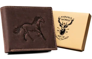 Portfel męski skórzany ALWAYS WILD brązowy nubuk duży poziomy bez zapięcia rozbudowany na karty gotówkę elegancki prezent antykradzieżowy ochrona RFID - Portfele - miniaturka - grafika 1