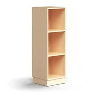 Regały biurowe - Regał QBUS, 2 półki, cokół, 1252x400x400 mm, brzoza - miniaturka - grafika 1