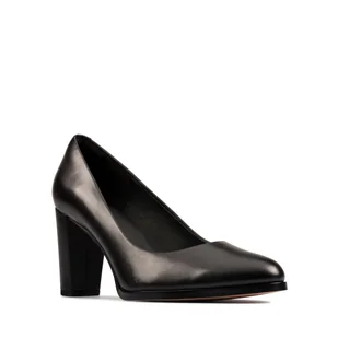 Clarks Kaylin Cara 2 [Black Leather] - Rozmiar 42 - Półbuty damskie - miniaturka - grafika 1
