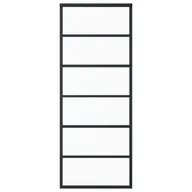 Drzwi wewnętrzne - Drzwi przesuwne, szkło ESG i aluminium, 76x205 cm, czarne - miniaturka - grafika 1