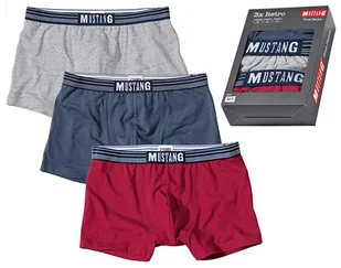 Mustang bokserki 3pak Blue/grey-melange/red m - Majtki męskie - miniaturka - grafika 1