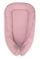Maty edukacyjne - Kokon niemowlęcy dwustronny kojec otulacz Premium MY SWEET BABY- brudny róż - miniaturka - grafika 1