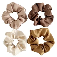 Ozdoby do włosów - Gumka do włosów SCRUNCHIE frotka zestaw 4 szt. satynowa - miniaturka - grafika 1