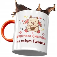 Kubki - Kubek Pomarańczowy Dla Chrzestnej na Urodziny z Nadrukiem ze Zdjęciem + Opakowanie na prezent (wzór 01) - miniaturka - grafika 1