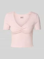 Koszulki i topy damskie - Top krótki o kroju regular fit z mieszanki bawełny i elastanu model ‘BETTY’ - miniaturka - grafika 1