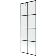 Parawany nawannowe - Mexen Next parawan nawannowy 1-skrzydłowy 70 x 150 cm, czarny wzór, chrom - miniaturka - grafika 1