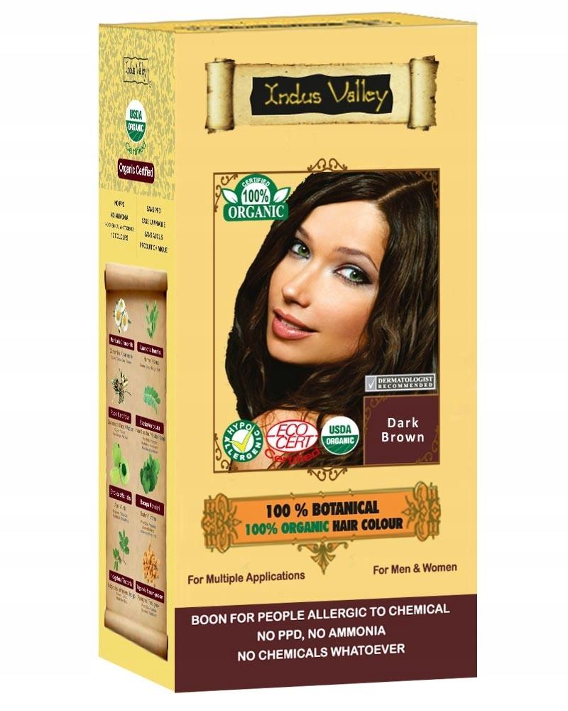 Indus Valley Indus Valley Farba ziołowa z henną Ciemny Brąz 120g