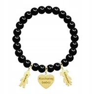 Bransoletki - Bransoletka Złota z Perłami Imię Srebro Kobieta Grawer Życzenia Gratis - miniaturka - grafika 1