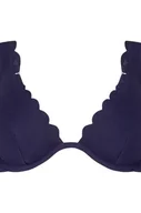 Stroje kąpielowe - Hunkemöller Scallop biustonosz bikini bez wkładek z fiszbinami Niebieski - miniaturka - grafika 1