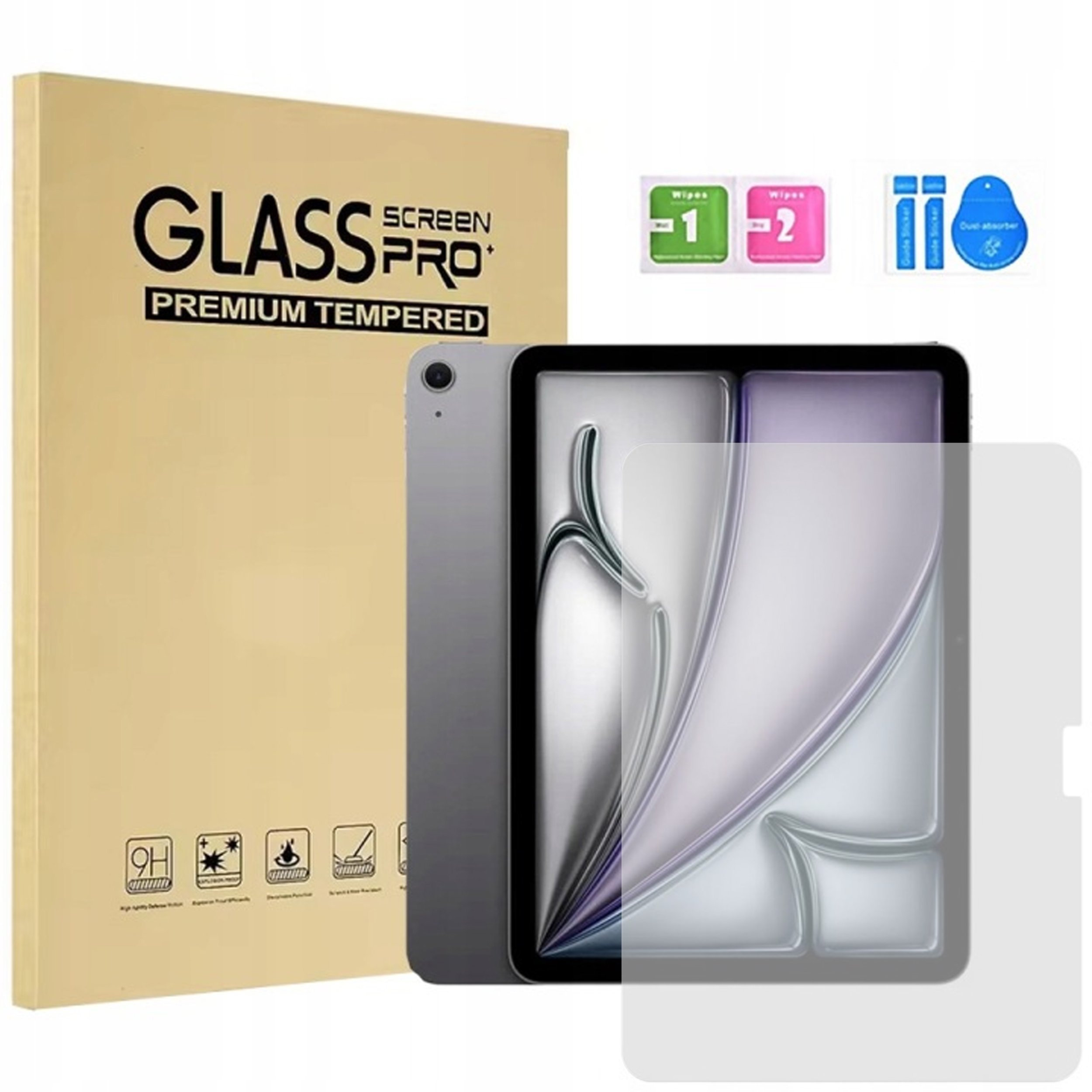 4kom.pl Szkło hartowane matowe do Apple iPad Air 11 M3 2025 Gen. 7 2025 / M2 2024 Gen. 6 2024 ochronne na tablet 9H 2,5D wycięcia glass