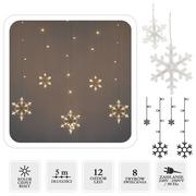 Ozdoby bożonarodzeniowe - Kurtyna świetlna śnieżynki LED, girlanda świąteczna 5m - miniaturka - grafika 1