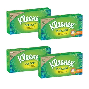 Kleenex, Chusteczki higieniczne Balsam Box, 4x64 szt - Apteczki i materiały opatrunkowe - miniaturka - grafika 1